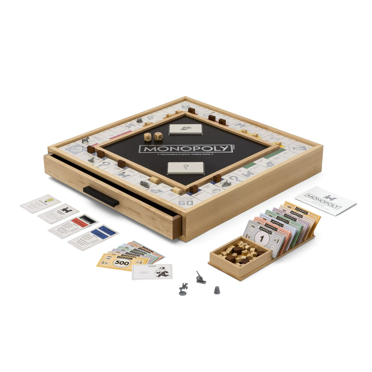 Wooden Monopoly Board Maple Wood