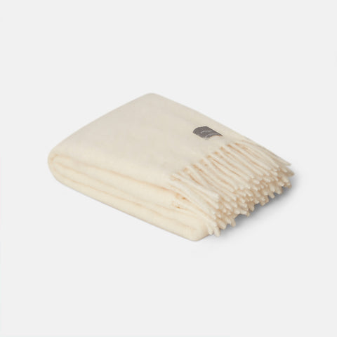 Luxury Kid Mohair Throw Blanket - White - Stackelbergs - Playoffside.com