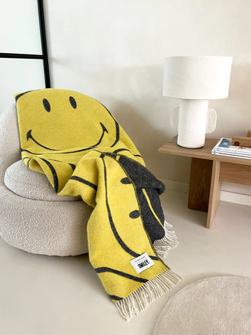 Smiley Blanket Available in 2 Colors - Natural - Maison Deux - Playoffside.com