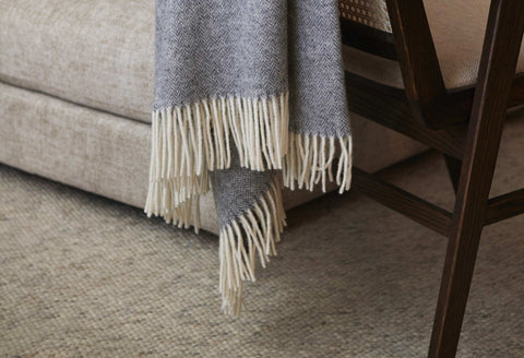 Recycled Wool Throws - Light Grey - Stackelbergs - Playoffside.com