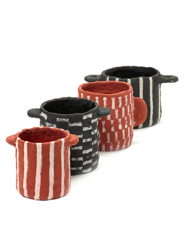 Pot Marie by Serax Available in 4 Styles - Reddish-brown / Vertical Stripes - Serax - Playoffside.com
