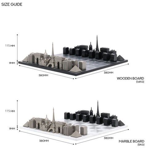 Paris Stainless Steel Chess Set Available in 3 Board Styles - Italian Carrara Marble - Skyline Chess - Playoffside.com