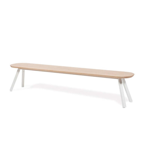 You and Me Bench & Stool - 220 / White & Oak Wood - RS Barcelona - Playoffside.com