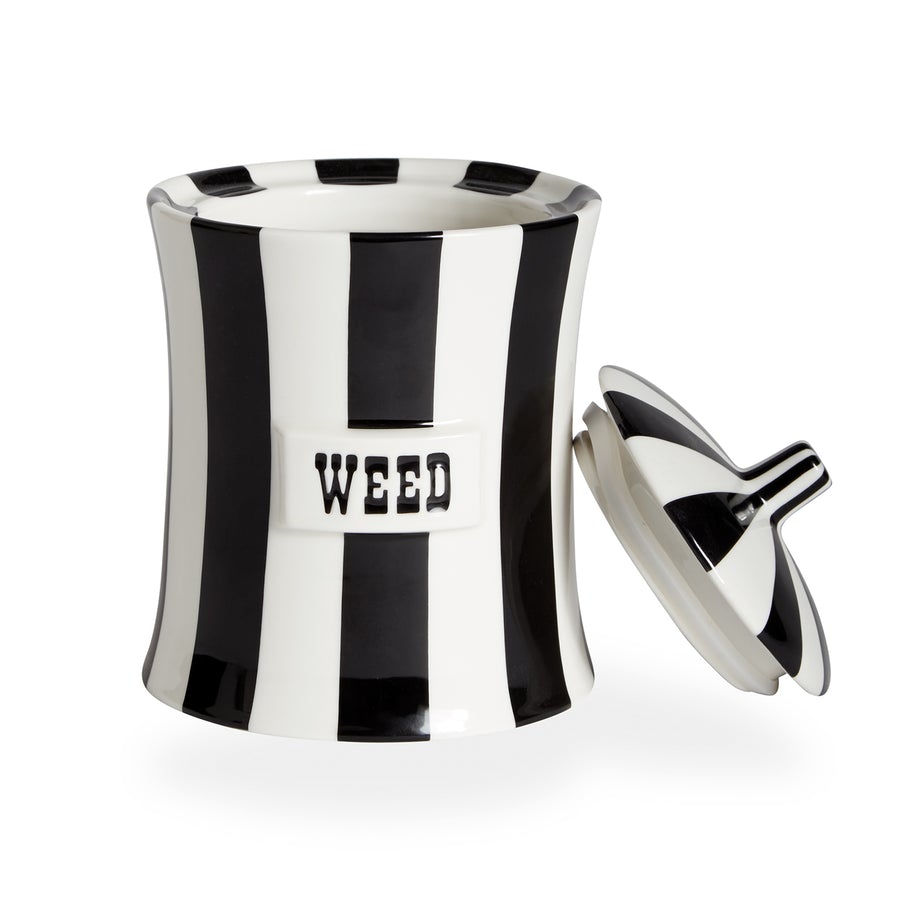 Bidon Décoratif Jonathan Adler Peroxide Vice - Rayures Noir Et Blanc, Avec Couvercle, Neuf