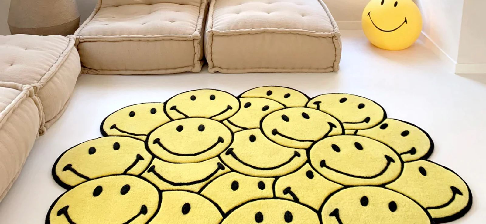 Large Smiley Face Rug Smiley Face Rug For Sale | Maison Deux Rugs 100% Wool – Playoffside.com