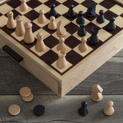 Chess and Checkers Maple Luxe Set