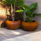 Onyx Round Corten Steel Planters