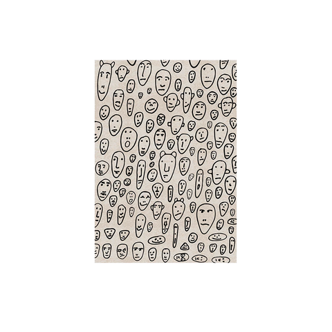 Carpet Floating Faces White Available in 2 Sizes