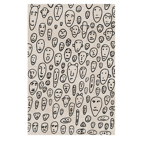 Carpet Floating Faces White Available in 2 Sizes