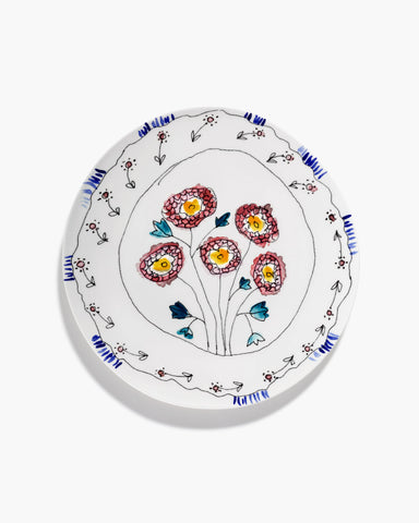 Porcelain Serving Plates Midnight Flowers - Anemone Milk / Small - Serax - Playoffside.com