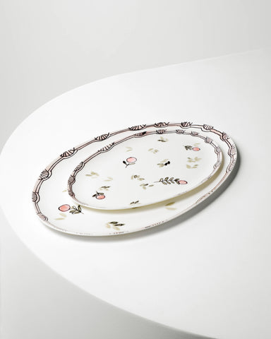 Porcelain Oval Plates Midnight Flowers by Marni - Mirtillo Nude / Large - Serax - Playoffside.com