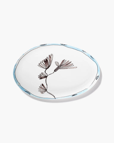 Porcelain Oval Plates Midnight Flowers by Marni - Camelia Aubergine / Small - Serax - Playoffside.com