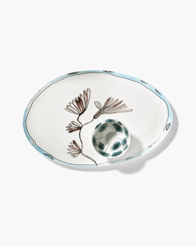 Porcelain Oval Plates Midnight Flowers by Marni - Camelia Aubergine / Large - Serax - Playoffside.com