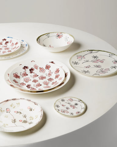 Porcelain Small Deep Floral Plates - Anemone  Vaniglia - Serax - Playoffside.com