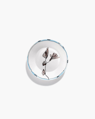 Porcelain Small Deep Floral Plates - Camelia Aubergine - Serax - Playoffside.com