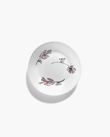 Porcelain Medium Deep Floral Plates - Fiore Rosa - Serax - Playoffside.com