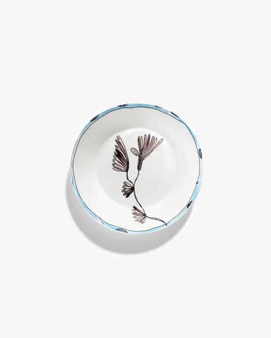Porcelain Medium Deep Floral Plates - Camelia Aubergine - Serax - Playoffside.com
