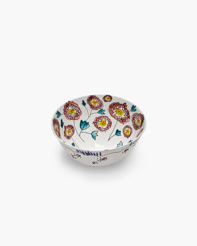 Porcelain Serving Bowls Midnight Flowers - Anemone Milk / Medium - Serax - Playoffside.com