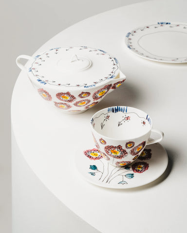 Porcelain Teapot Midnight Flowers - Anemone Milk - Serax - Playoffside.com
