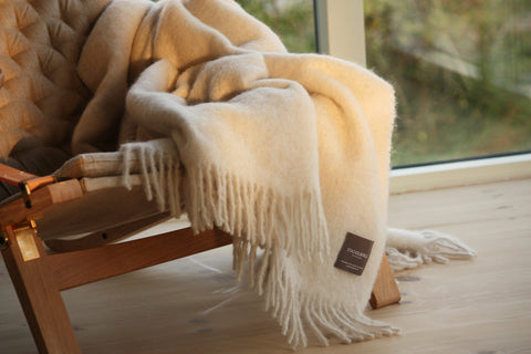 Mohair Blanket Rolled Fringe - Pelagon & Pink - Stackelbergs - Playoffside.com