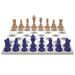 Marble Chess Set Blue VS Light Wood - Gradient Wood - Neochess - Playoffside.com