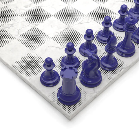 Wood Chess Set Series White VS Blue