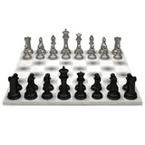 Metal Chess Set White VS Black - Gradient Marble / Gloss - Neochess - Playoffside.com