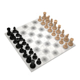 Marble Chess Set Black VS Light Wood - Gradient Marble - Neochess - Playoffside.com