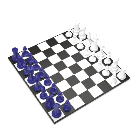 Wood Chess Set Series White VS Blue