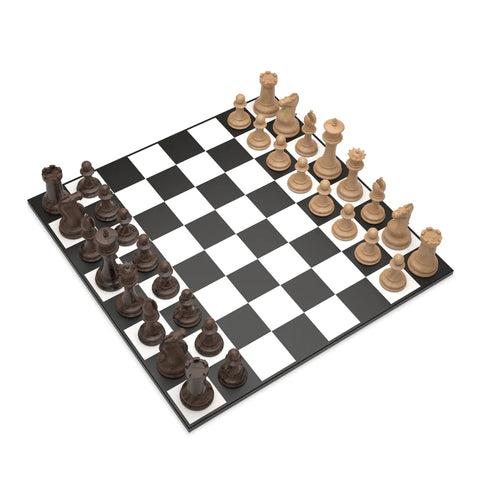Marble Chess Set Light Wood VS Dark Wood