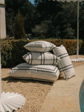 Floor Indoor/ Outdoor Pillow Available in 5 Colors - Malibu Black Stripe - Business&Pleasure - Playoffside.com