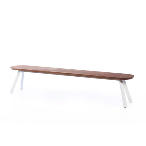 RS Barcelona - You and Me Bench & Stool - 220 / White & Iroko Wood - Playoffside.com