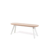 You and Me Bench & Stool - 120 / White & Oak Wood - RS Barcelona - Playoffside.com