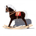 Vintage Wooden Rocking Horse Available in 2 Colors - Dark brown / Leather saddle - Meier Germany - Playoffside.com