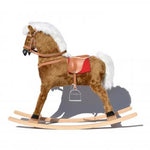 Vintage Wooden Rocking Horse Available in 2 Colors - Light brown / Vinyl saddle - Meier Germany - Playoffside.com