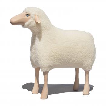 White Grazing Sheep Real Wool Available in 3 Sizes - Large/ Wool Plush - Meier Germany - Playoffside.com