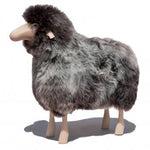 Grey-brown Fur Decorative Sheep Beechwood