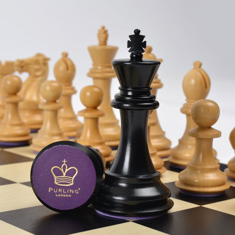 Heritage Chess Set Ebony & Boxwood Pieces with Maple Board