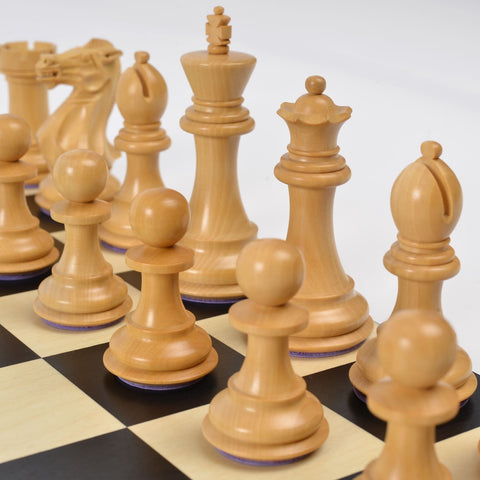 Heritage Chess Set Ebony & Boxwood Pieces with Maple Board