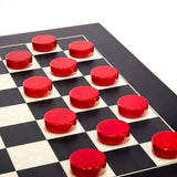 Stone Checkers Red & Black with Maple/Poplar Board