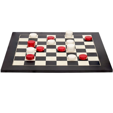 Stone Checkers Red & White with Maple/Poplar Board