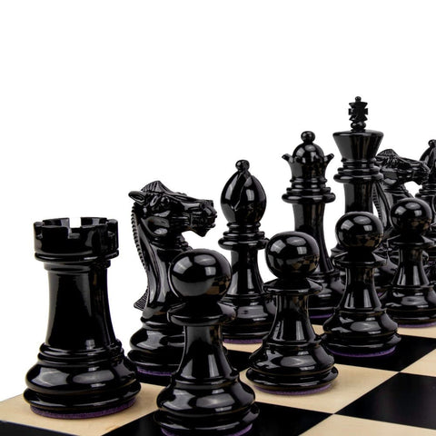 Bold Chess Set Metallic Black & Arctic Shadow with Maple Board - Default Title - Purling London - Playoffside.com