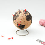 White Designed Cork Globe Available in 2 Colours & 3 Sizes - Cork / Small - Suck UK - Playoffside.com