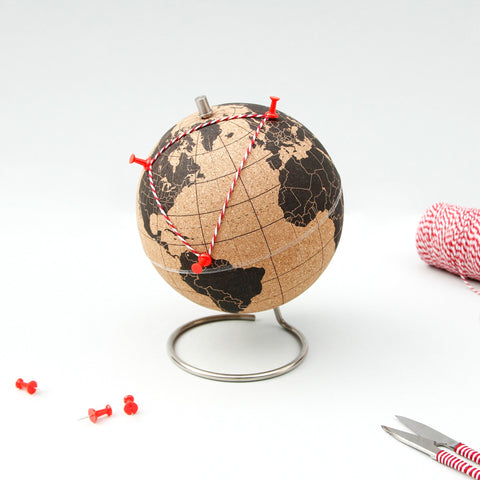 Suck UK - White Designed Cork Globe Available in 2 Colours & 3 Sizes - Cork / Small - Playoffside.com