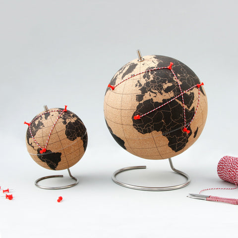 Suck UK - White Designed Cork Globe Available in 2 Colours & 3 Sizes - Cork / XL - Playoffside.com