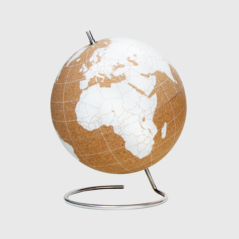 Suck UK - White Designed Cork Globe Available in 2 Colours & 3 Sizes - White Cork / Large - Playoffside.com