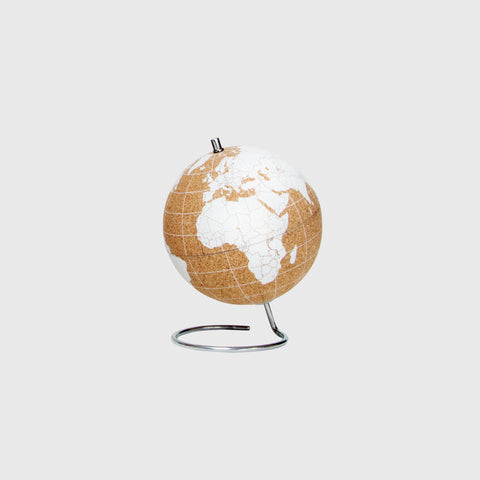 White Designed Cork Globe Available in 2 Colours & 3 Sizes - White Cork / Small - Suck UK - Playoffside.com
