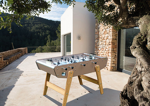 Stella - Outdoor Wood and Metal Sturdy Football Table - Taupe - Playoffside.com