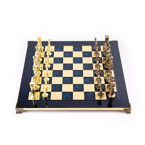 Greek Roman Period Metal Chess Board & Men Available in 2 colours - Green - Manopoulos - Playoffside.com