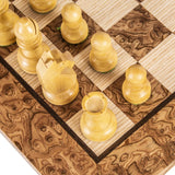 Burl Walnut Wood Chess Set 50cm board and Staunton Chessmen 9.5cm King - Default Title - Manopoulos - Playoffside.com